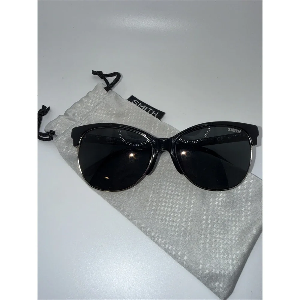 Smith Optic Rebel Genuine Black/Silver Frame- Polarized Lens Sunglasses & Pouch
